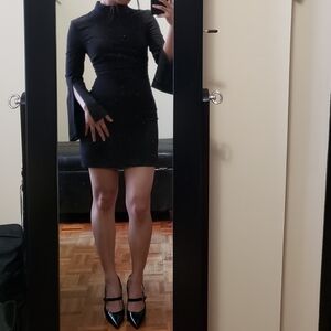 Ever New Black Long Sleeve Dress